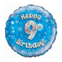 9) Happy 9de verjaardag ballon blauw