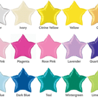 Alternative view of Heliumpakket met folie ster ballonnen, lint en gewichtjes.