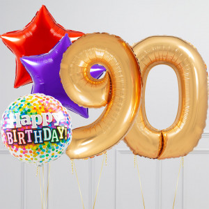 Folie cijfer 68cm / Happy birthday set met gratis ballongewichten - Afbeelding 9