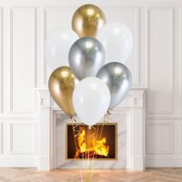 Alternative view of Helium ballon set Luxe Goud-wit-zilver