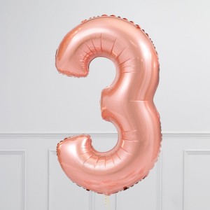 Ballon cijfer Rosegold 102 cm - Afbeelding 4