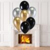 Helium ballon set Luxe Goud-zwart-zilver