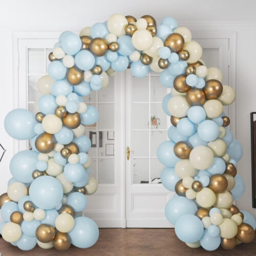 Organic Blue-gold-cream ballonboog