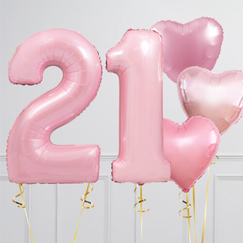 Alternative view of Balloncijfer licht Roze 102cm