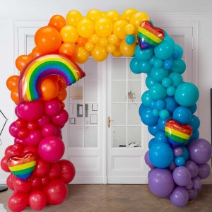 Regenboog organic ballonnen boog - Afbeelding 4
