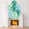 Helium ballon set Luxe Chrome groen-macaron blauw&groen