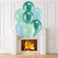 Helium ballon set Luxe Chrome groen-macaron blauw&groen