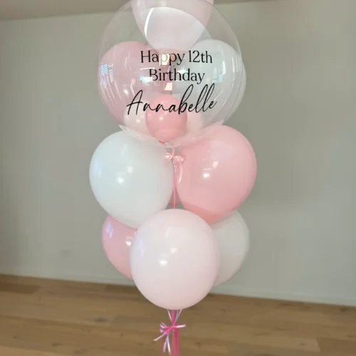 Luxe gepersonaliseerde ballon set Roze of blauw