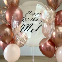 Alternative view of Luxe gepersonaliseerde ballon set Rosegold-cream