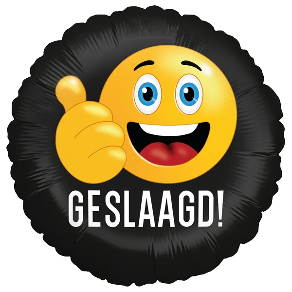 Folie ballon " Geslaagd smiley duim"