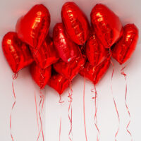 12 rode foli plafond ballonnen