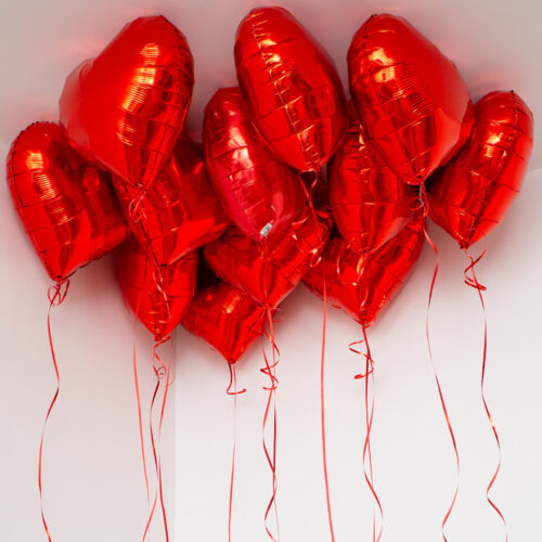 12 rode foli plafond ballonnen