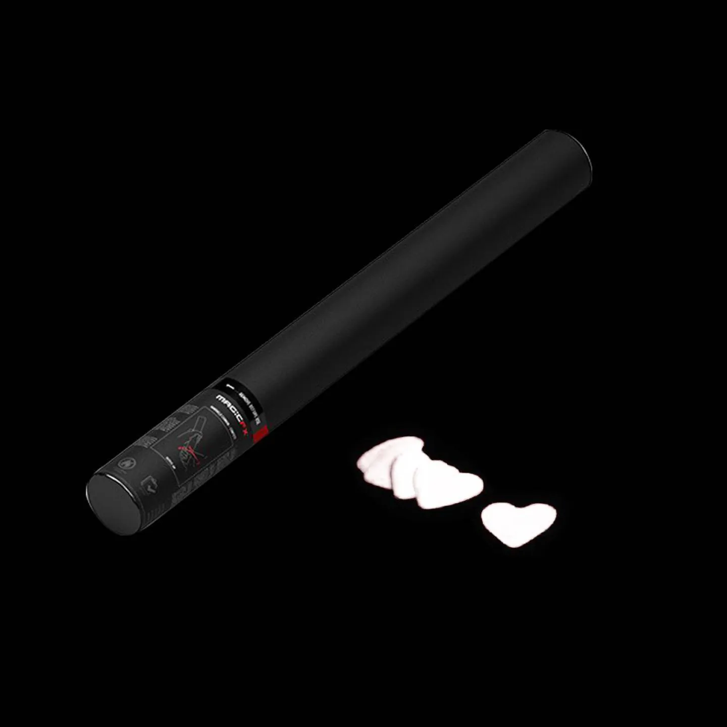 Confetti shooter rode of witte hartjes (28cm) - Afbeelding 3