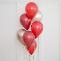 Alternative view of Helium ballon set Luxe Rood-champagne en imperial rood