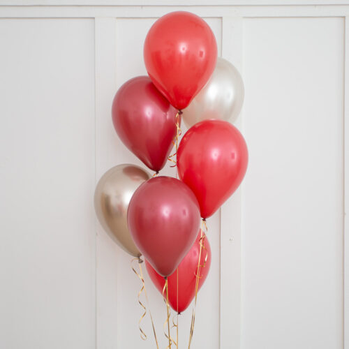 Helium ballon set Luxe Rood-champagne en imperial rood