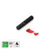 Confetti shooter rode of witte  hartjes (28cm)