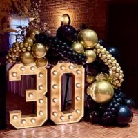 Alternative view of Dubbele led cijfers met luxe streng decoratie