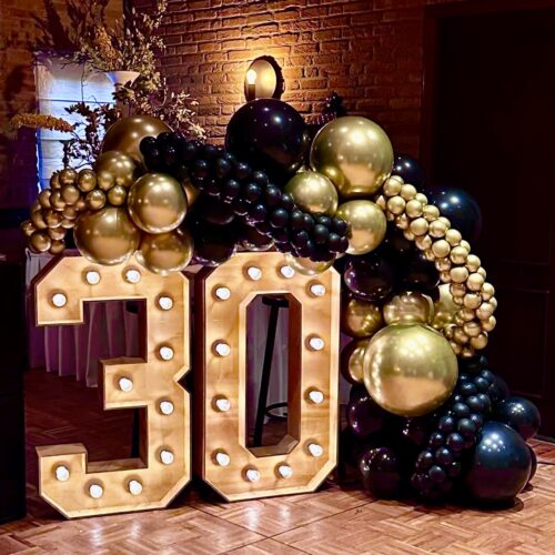 Alternative view of Dubbele led cijfers met luxe streng decoratie