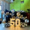 Dubbele led cijfers met luxe organic balloonwall