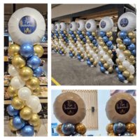 Ballonpilaar met gepersonaliseerde topballon