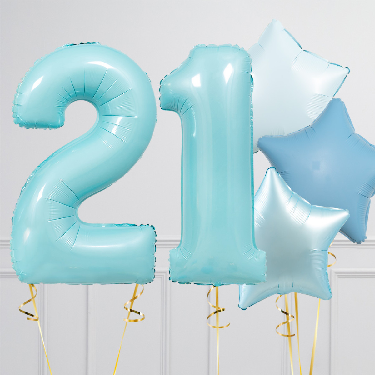Balloncijfer licht Blauw 102cm - Afbeelding 4